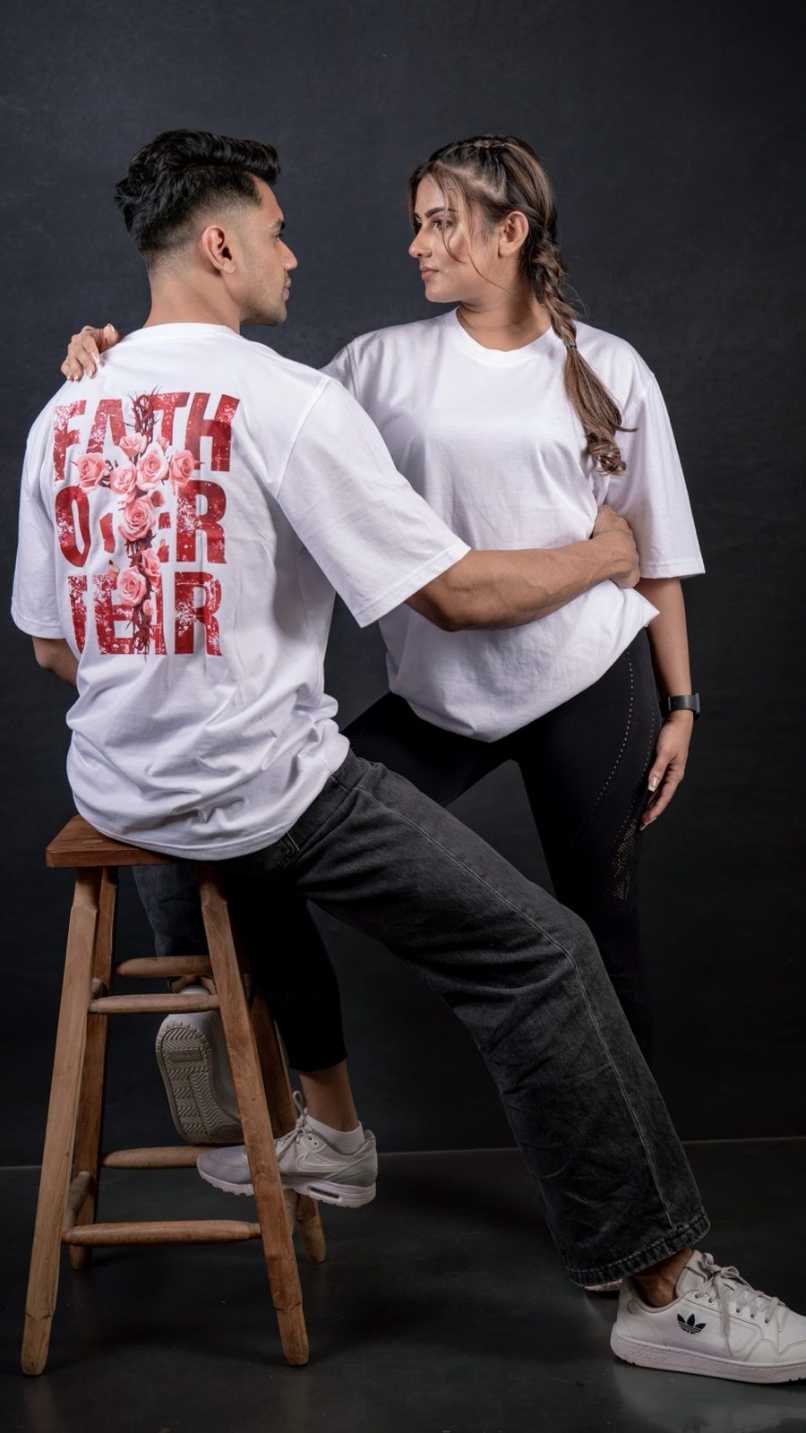 K Y L – Faith Over Fear Graphic Unisex Oversized T-Shirt