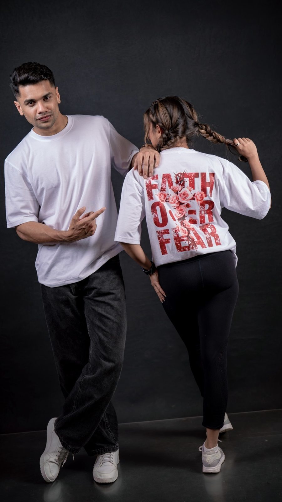K Y L – Faith Over Fear Graphic Unisex Oversized T-Shirt