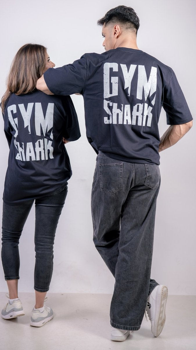 GYM SHARK — Graphic Unisex Oversized T-Shirt
